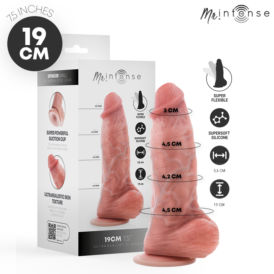 MR INTENSE - PICCOLO SPENCER DILDO IN SILICONE 19 CM -Ø- 4,5 CM - MR. INTENSE DILDOS | Lingerie Harness Boutique