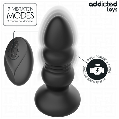 ADDICTED TOYS - TAPPO ANALE ROTANTE E VIBRANTE, LUCE LED, TELECOMANDO - ADDICTED TOYS | Lingerie Harness Boutique