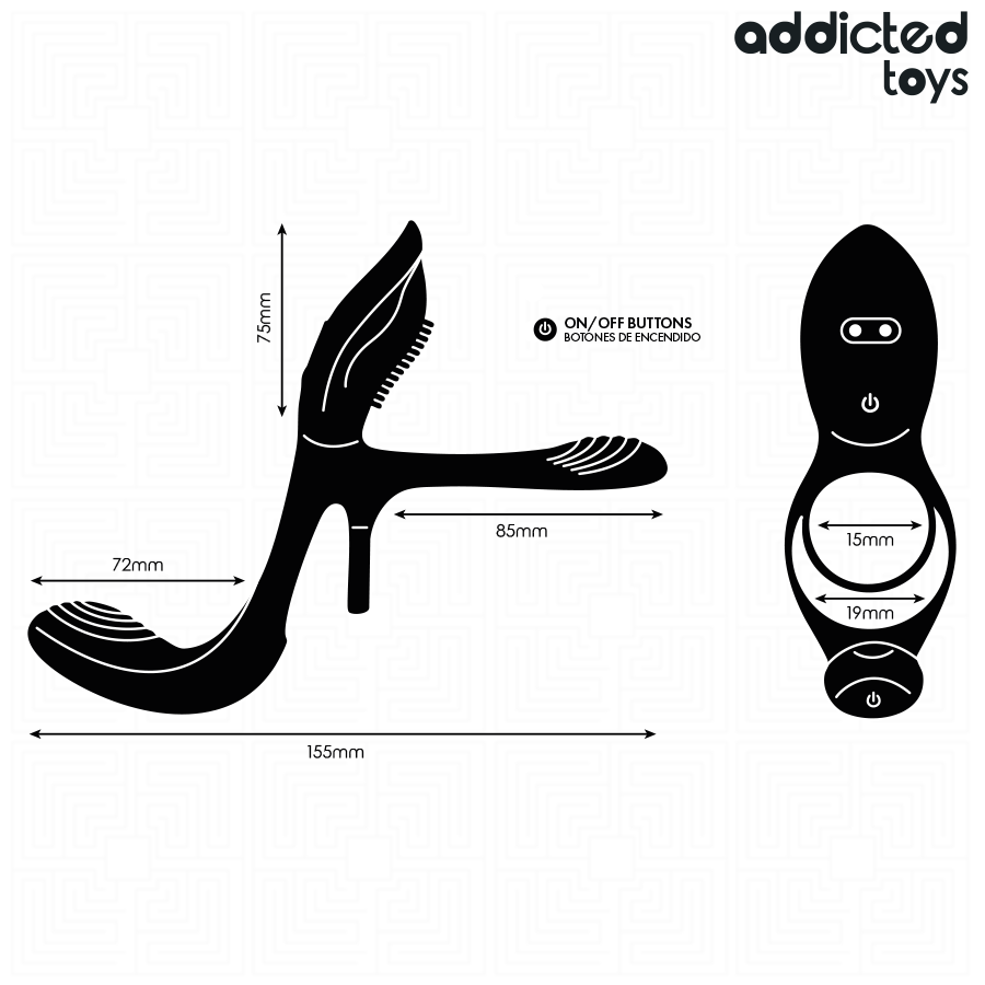 ADDICTED TOYS - DOPPIO ANELLO PER PENE CON STIMOLATORE CLITORIDEO - ADDICTED TOYS | Lingerie Harness Boutique