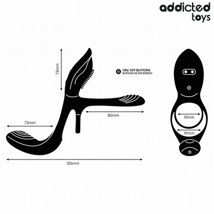 ADDICTED TOYS - DOPPIO ANELLO PER PENE CON STIMOLATORE CLITORIDEO - ADDICTED TOYS | Lingerie Harness Boutique