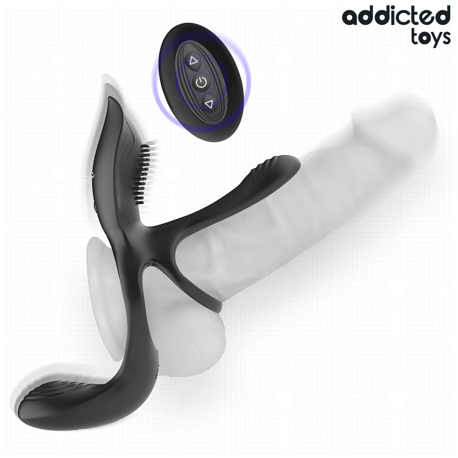 ADDICTED TOYS - DOPPIO ANELLO PER PENE CON STIMOLATORE CLITORIDEO - ADDICTED TOYS | Lingerie Harness Boutique