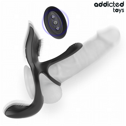 ADDICTED TOYS - DOPPIO ANELLO PER PENE CON STIMOLATORE CLITORIDEO - ADDICTED TOYS | Lingerie Harness Boutique