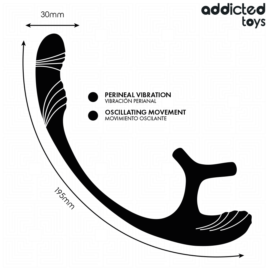 ADDICTED TOYS - PLUG ANALE CON VIBRAZIONE E OSCILLAZIONE A 360º E STIMOLATORE DEI TESTICOLI - ADDICTED TOYS | Lingerie Harness Boutique