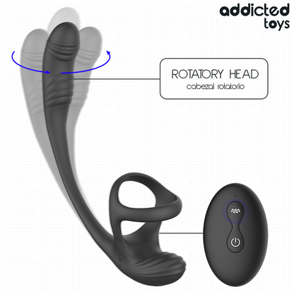 ADDICTED TOYS - PLUG ANALE CON VIBRAZIONE E OSCILLAZIONE A 360º E STIMOLATORE DEI TESTICOLI - ADDICTED TOYS | Lingerie Harness Boutique