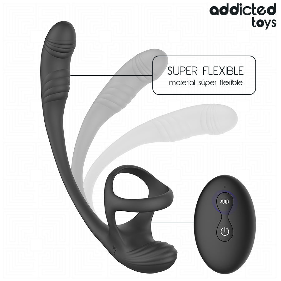 ADDICTED TOYS - PLUG ANALE CON VIBRAZIONE E OSCILLAZIONE A 360º E STIMOLATORE DEI TESTICOLI - ADDICTED TOYS | Lingerie Harness Boutique