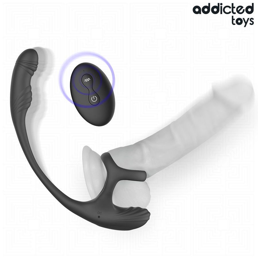 ADDICTED TOYS - PLUG ANALE CON VIBRAZIONE E OSCILLAZIONE A 360º E STIMOLATORE DEI TESTICOLI - ADDICTED TOYS | Lingerie Harness Boutique