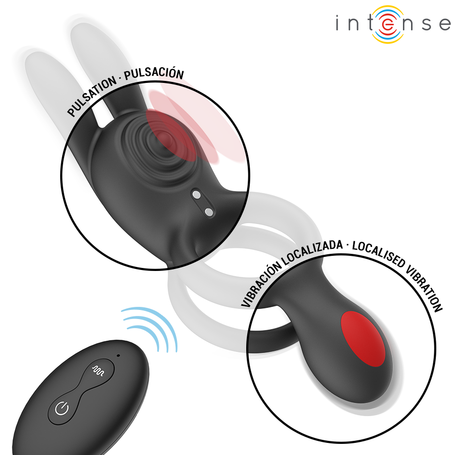 INTENSE - QUINN ANELLO A DOPPIA VIBRAZIONE CON TELECOMANDO - INTENSE COUPLES TOYS | Lingerie Harness Boutique
