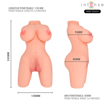 INTENSE DEEP TOUCH - JESSE TORSO DOPPIA VAGINA E MASTURBATORE ANO - INTENSE DEEP TOUCH | Lingerie Harness Boutique