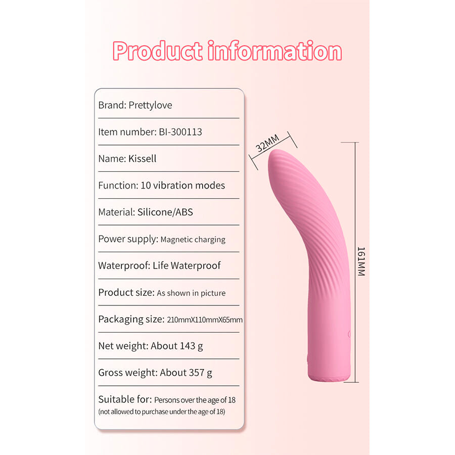 PRETTY LOVE - KISELL VIBRATORE ROSA PER PUNTO G - HIGH TECH | Lingerie Harness Boutique