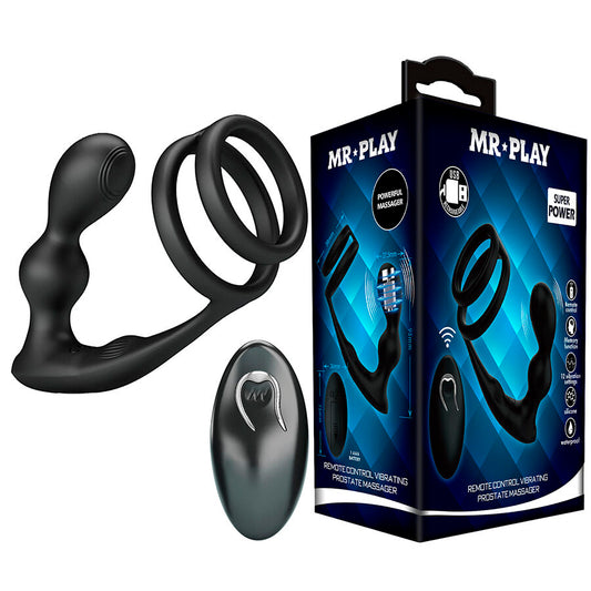 MR PLAY - PLUG ANALE VIBRANTE CON ANELLO PER PENE E TELECOMANDO - MR PLAY | Lingerie Harness Boutique