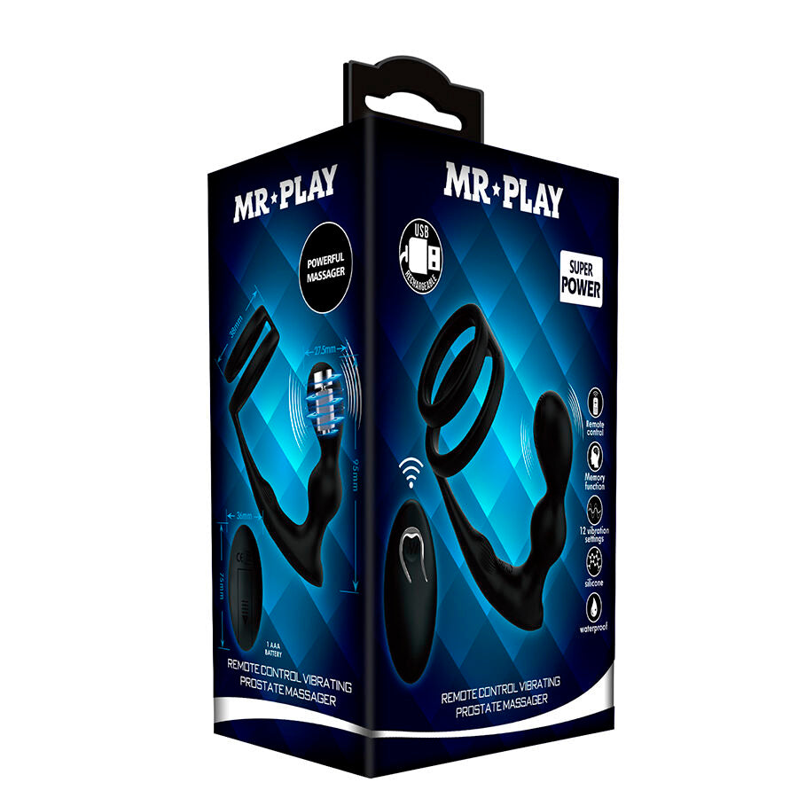 MR PLAY - PLUG ANALE VIBRANTE CON ANELLO PER PENE E TELECOMANDO - MR PLAY | Lingerie Harness Boutique