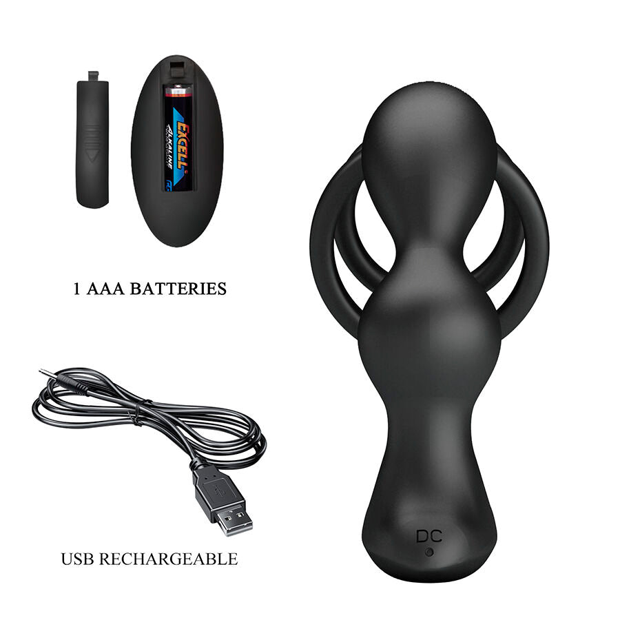 MR PLAY - PLUG ANALE VIBRANTE CON ANELLO PER PENE E TELECOMANDO - MR PLAY | Lingerie Harness Boutique