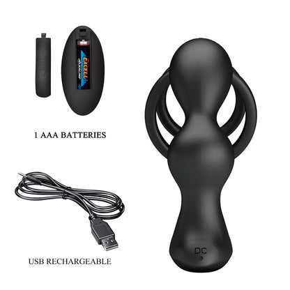 MR PLAY - PLUG ANALE VIBRANTE CON ANELLO PER PENE E TELECOMANDO - MR PLAY | Lingerie Harness Boutique