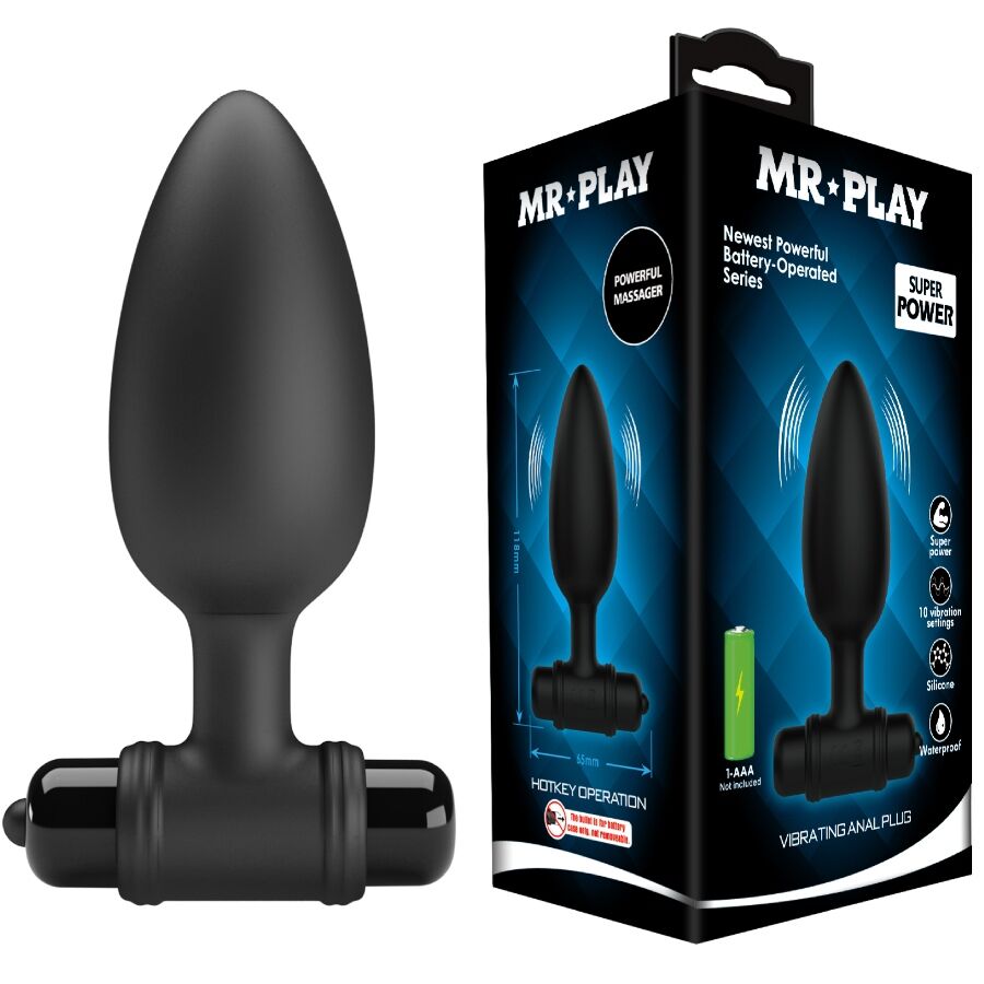 MR PLAY - SUPER POWER ANAL PLUG CON VIBRAZIONE - MR PLAY | Lingerie Harness Boutique