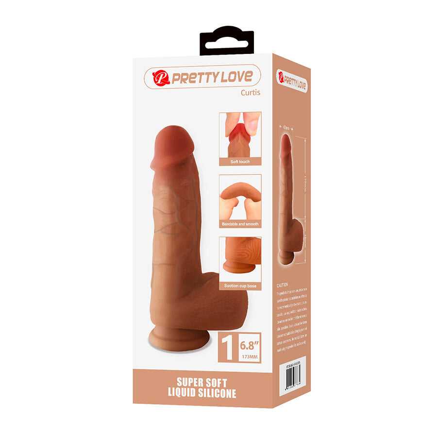PRETTY LOVE - CURTIS DILDO REALISTICO CON VENTOSA 17,3 CM -Ø- 4,2 CM - DILDOS | Lingerie Harness Boutique