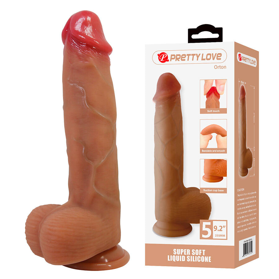 PRETTY LOVE - ORTON DILDO REALISTICO CON VENTOSA 23,5 CM -Ø- 4,9 CM - DILDOS | Lingerie Harness Boutique