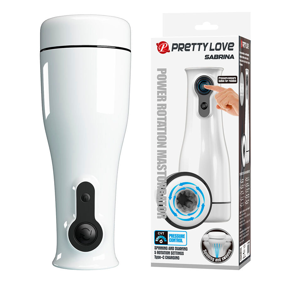 PRETTY LOVE - SABRINA MASTURBATORE MASCHILE ROTANTE E OSCILLANTE - BODIES & MASTURBATORS | Lingerie Harness Boutique