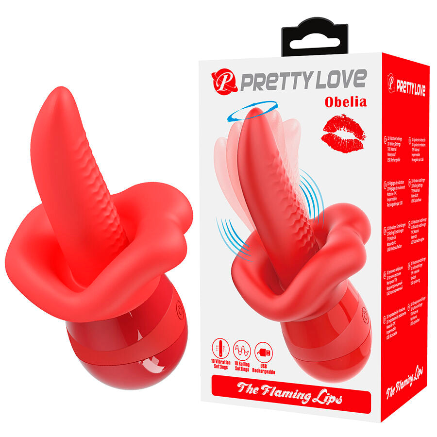 PRETTY LOVE - OBELIA MASTURBATORE VIBRATORE CON LINGUA E MOVIMENTO ORBITALE - HIGH TECH | Lingerie Harness Boutique