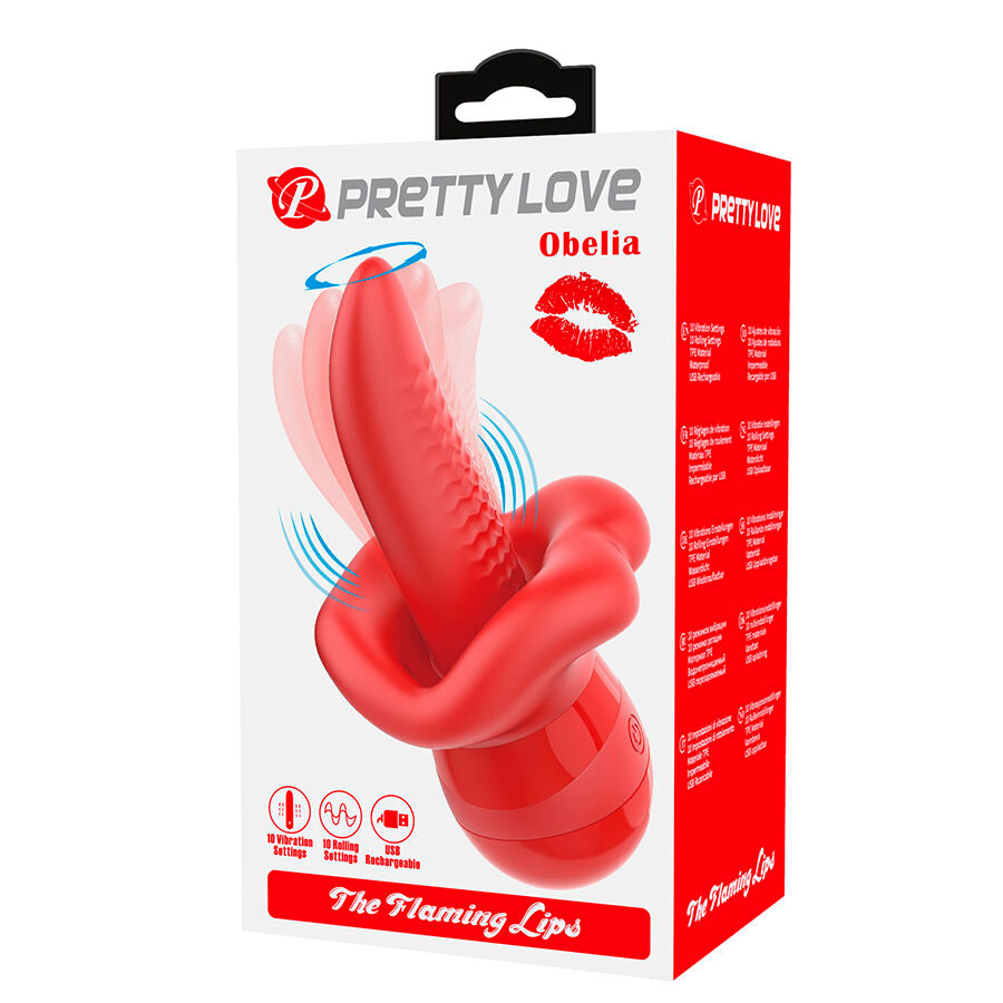 PRETTY LOVE - OBELIA MASTURBATORE VIBRATORE CON LINGUA E MOVIMENTO ORBITALE - HIGH TECH | Lingerie Harness Boutique