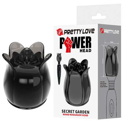 PRETTY LOVE - SECRET GARDEN TESTA DA MASSAGGIO NERA - HIGH TECH | Lingerie Harness Boutique