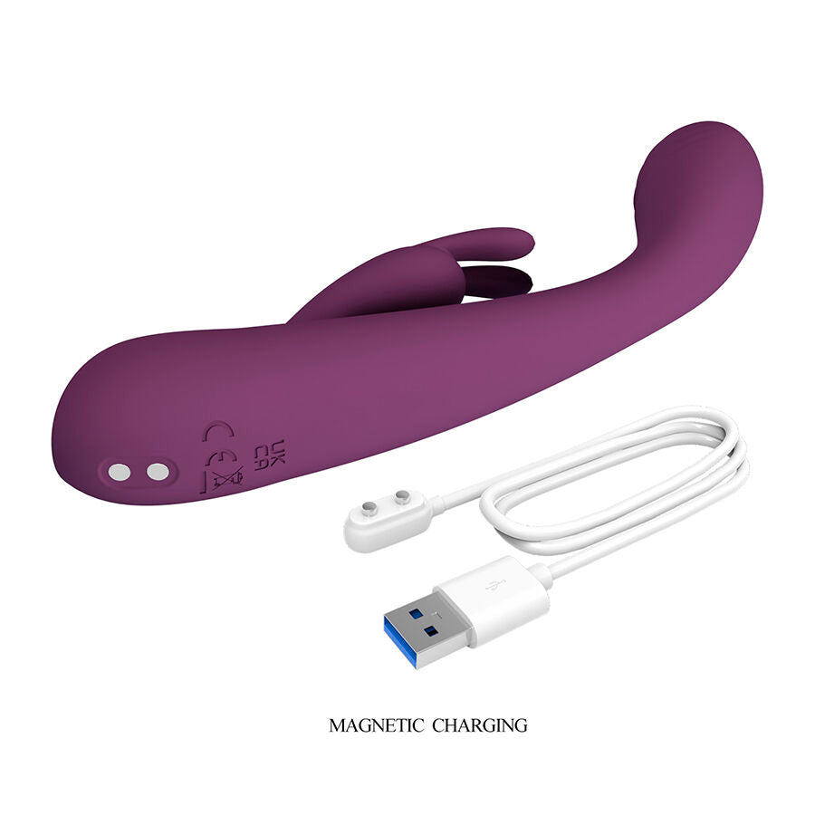 PRETTY LOVE - EMMA VIBRATORE VIOLA CON STIMOLATORE RABBIT - HIGH TECH | Lingerie Harness Boutique