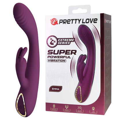 PRETTY LOVE - EMMA VIBRATORE VIOLA CON STIMOLATORE RABBIT - HIGH TECH | Lingerie Harness Boutique