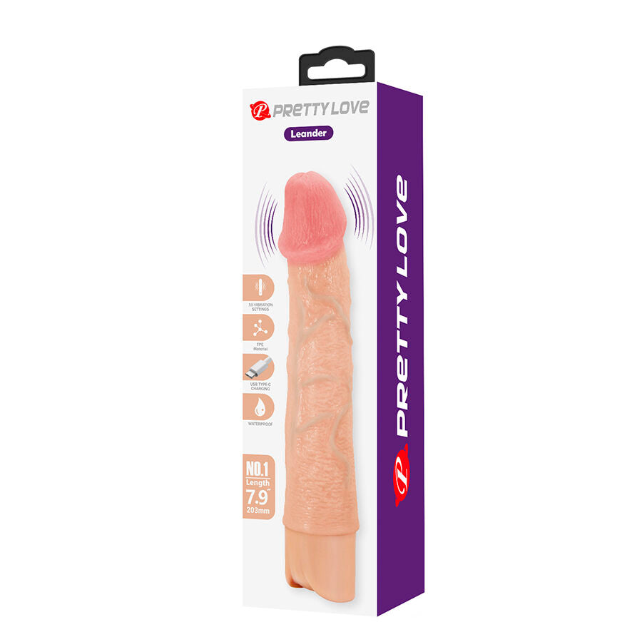 PRETTY LOVE - LEANDER VIBRATORE REALISTICO FLESSIBILE - FUN TOYS | Lingerie Harness Boutique