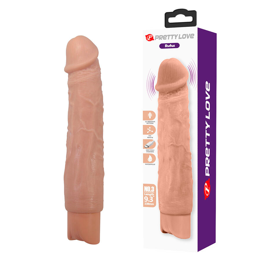 PRETTY LOVE - RUFUS VIBRATORE REALISTICO FLESSIBILE - FUN TOYS | Lingerie Harness Boutique