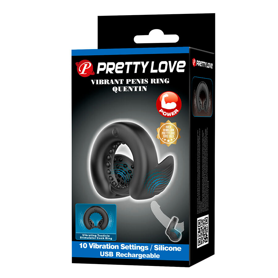 PRETTY LOVE - QUENTIN ANELLO PER PENE CON STIMOLATORE TESTICOLARE - FOR HIM | Lingerie Harness Boutique