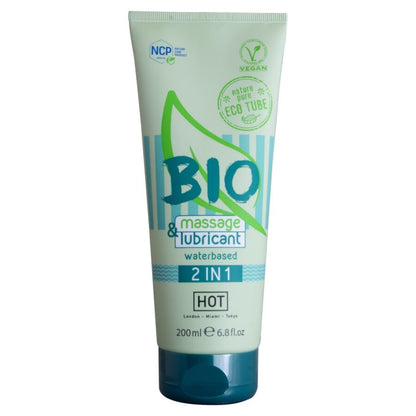 HOT - BIO MASSAGGIO E LUBRIFICANTE A BASE D'ACQUA 2 IN 1 200 ML - HOT | Lingerie Harness Boutique