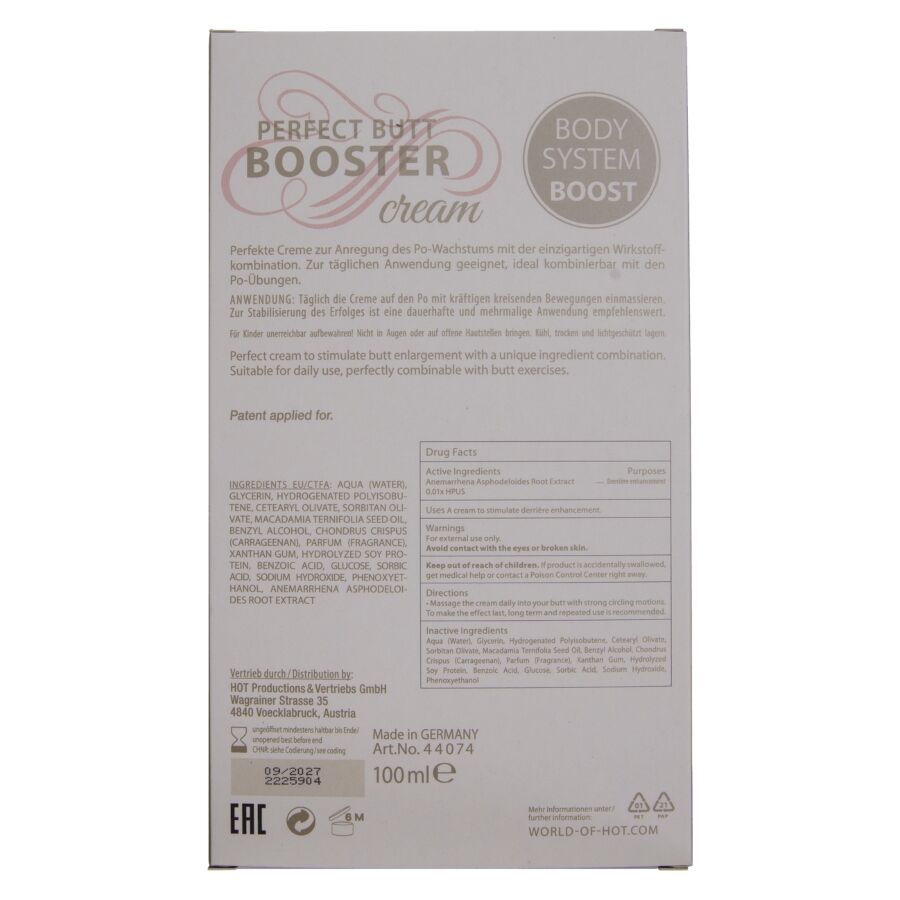 HOT - CREMA RIMPOLPANTE XXL PER IL SEDERE 100 ML - HOT | Lingerie Harness Boutique