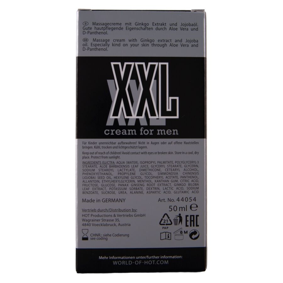 HOT - CREMA XXL PER UOMO 50 ML - HOT | Lingerie Harness Boutique