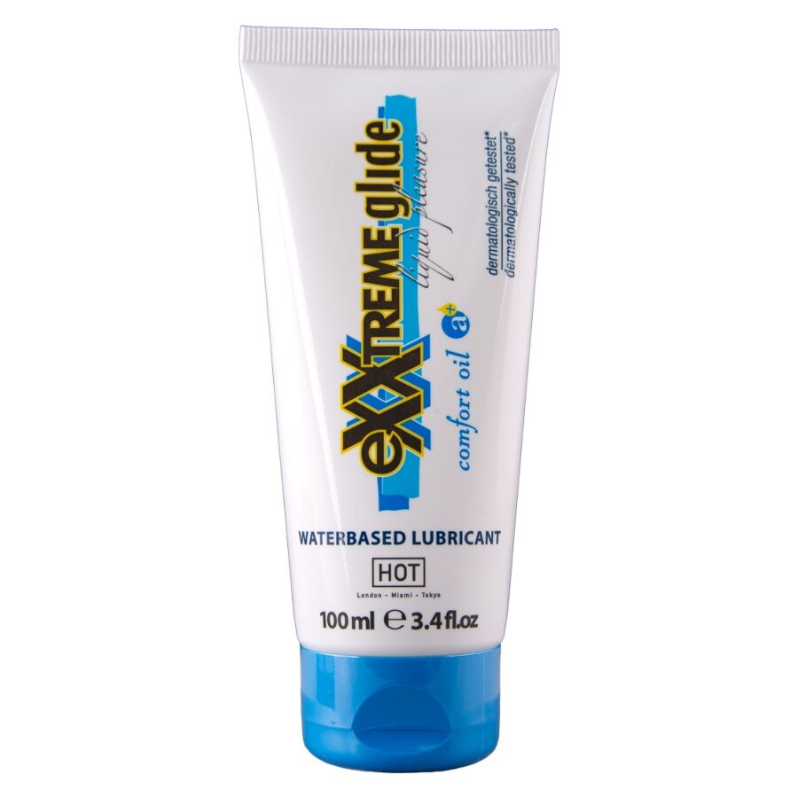 HOT - EXXTREME GLIDE LUBRIFICANTE A BASE D'ACQUA + OLIO COMFORT A+ 100 ML - HOT | Lingerie Harness Boutique