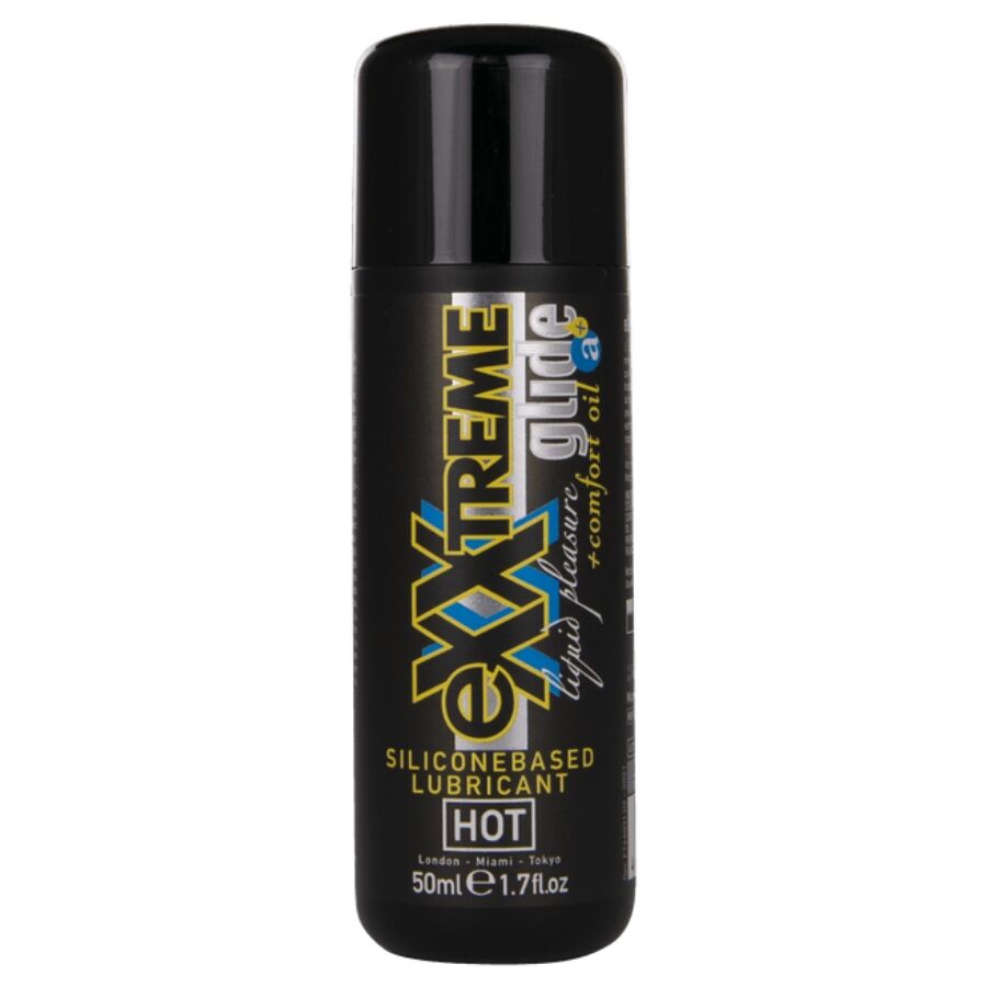 HOT - EXXTREME GLIDE LUBRIFICANTE A BASE DI SILICONE + OLIO COMFORT A+ 50 ML - HOT | Lingerie Harness Boutique