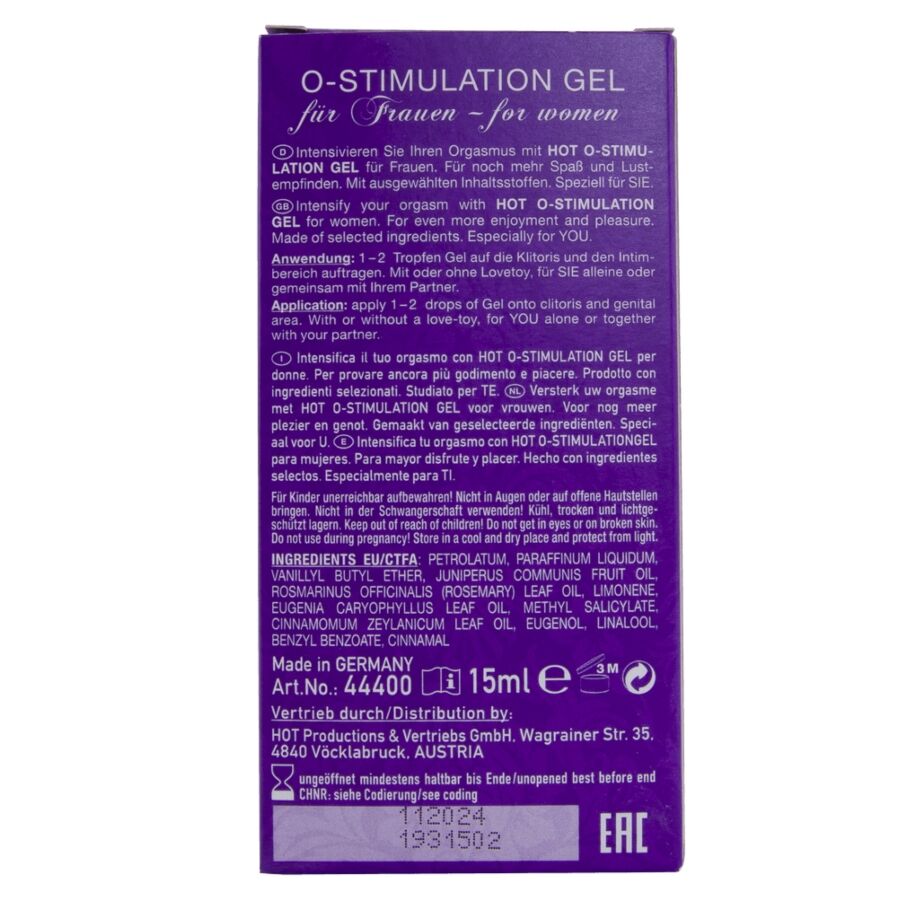 HOT - GEL O-STIMOLANTE PER DONNA 15 ML - HOT | Lingerie Harness Boutique
