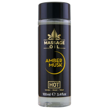 HOT - OLIO DA MASSAGGIO AMBRA E MUSCHIO 100 ML - HOT | Lingerie Harness Boutique