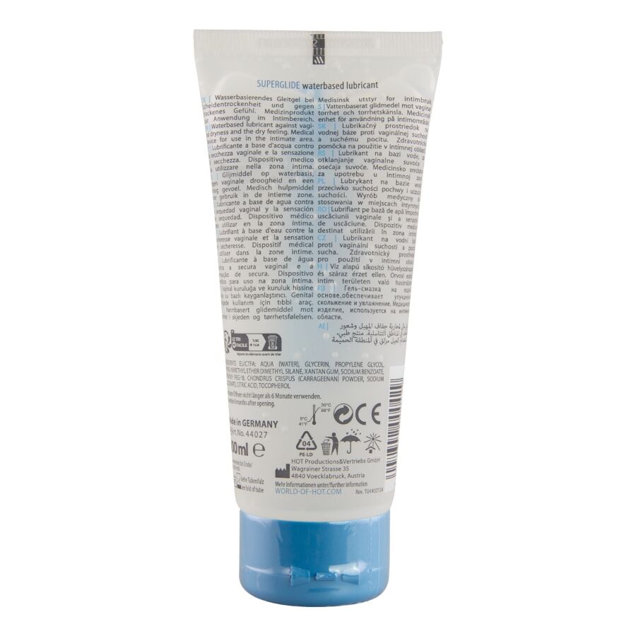 HOT - SUPERGLIDE LIQUID PLEASURE LUBRIFICANTE A BASE D'ACQUA 100 ML - HOT | Lingerie Harness Boutique