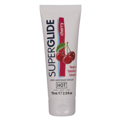 HOT - SUPERGLIDE LUBRIFICANTE COMMESTIBILI A BASE D'ACQUA CILIEGIA 75 ML - HOT | Lingerie Harness Boutique