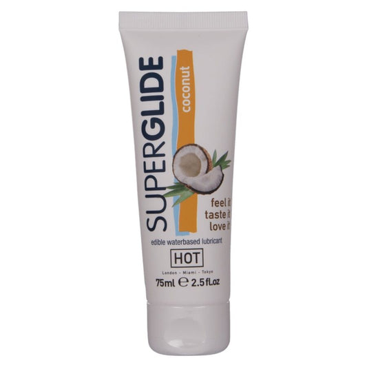 HOT - SUPERGLIDE LUBRIFICANTE COMMESTIBILI A BASE D'ACQUA DI COCCO 75 ML - HOT | Lingerie Harness Boutique