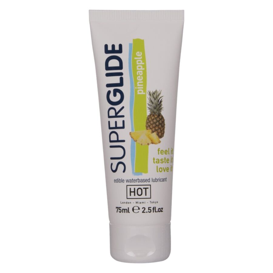 HOT - SUPERGLIDE LUBRIFICANTE COMMESTIBILI A BASE D'ACQUA ANANAS 75 ML - HOT | Lingerie Harness Boutique