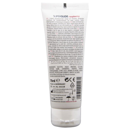 HOT - SUPERGLIDE LUBRIFICANTE COMMESTIBILI A BASE D'ACQUA LAMPONE 75 ML - HOT | Lingerie Harness Boutique