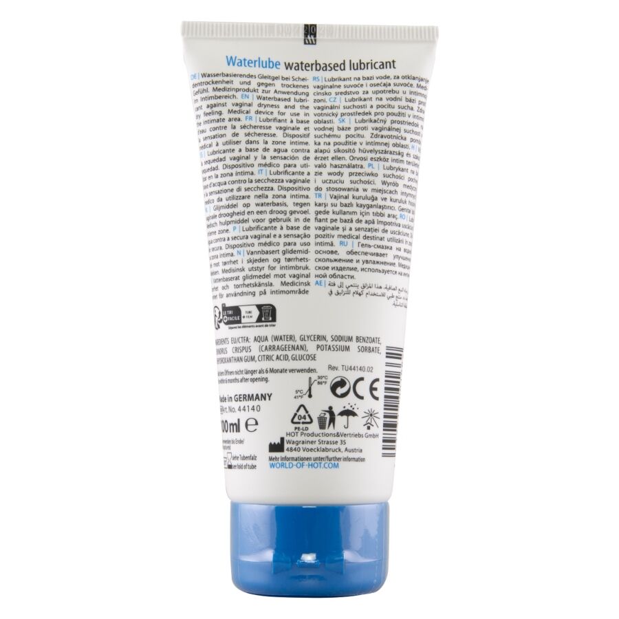 HOT - LUBRIFICANTE AD ACQUA A BASE D'ACQUA DI SORGENTE 100 ML - HOT | Lingerie Harness Boutique