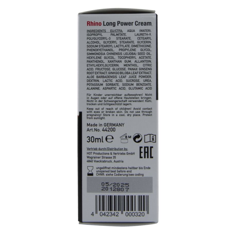 HOT - RHINO LONG POWER CREAM 30 ML - HOT | Lingerie Harness Boutique