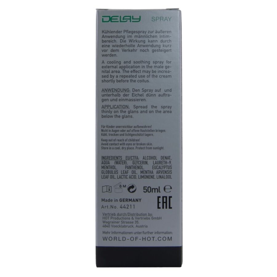 HOT - SPRAY RITARDANTE 50 ML - HOT | Lingerie Harness Boutique