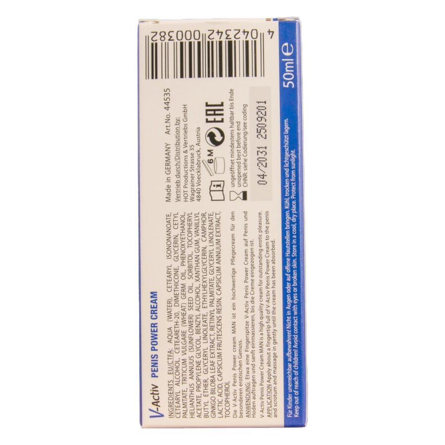 HOT - V-ACTIV PENIS POWER CREAM PER UOMO 50 ML - HOT | Lingerie Harness Boutique
