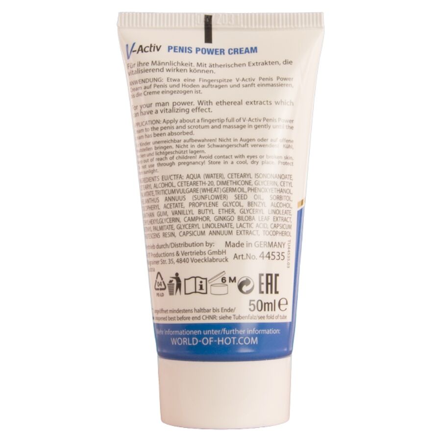 HOT - V-ACTIV PENIS POWER CREAM PER UOMO 50 ML - HOT | Lingerie Harness Boutique