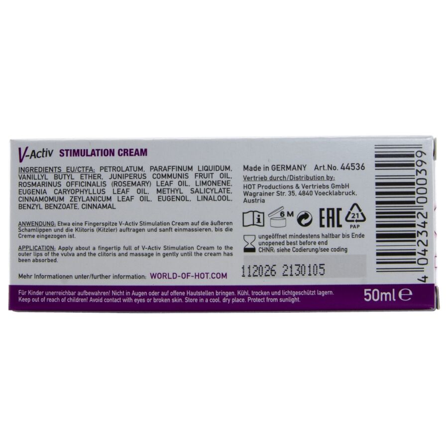 HOT - V-ACTIV CREMA STIMOLANTE DONNA 50 ML - HOT | Lingerie Harness Boutique
