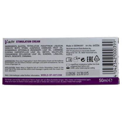 HOT - V-ACTIV CREMA STIMOLANTE DONNA 50 ML - HOT | Lingerie Harness Boutique