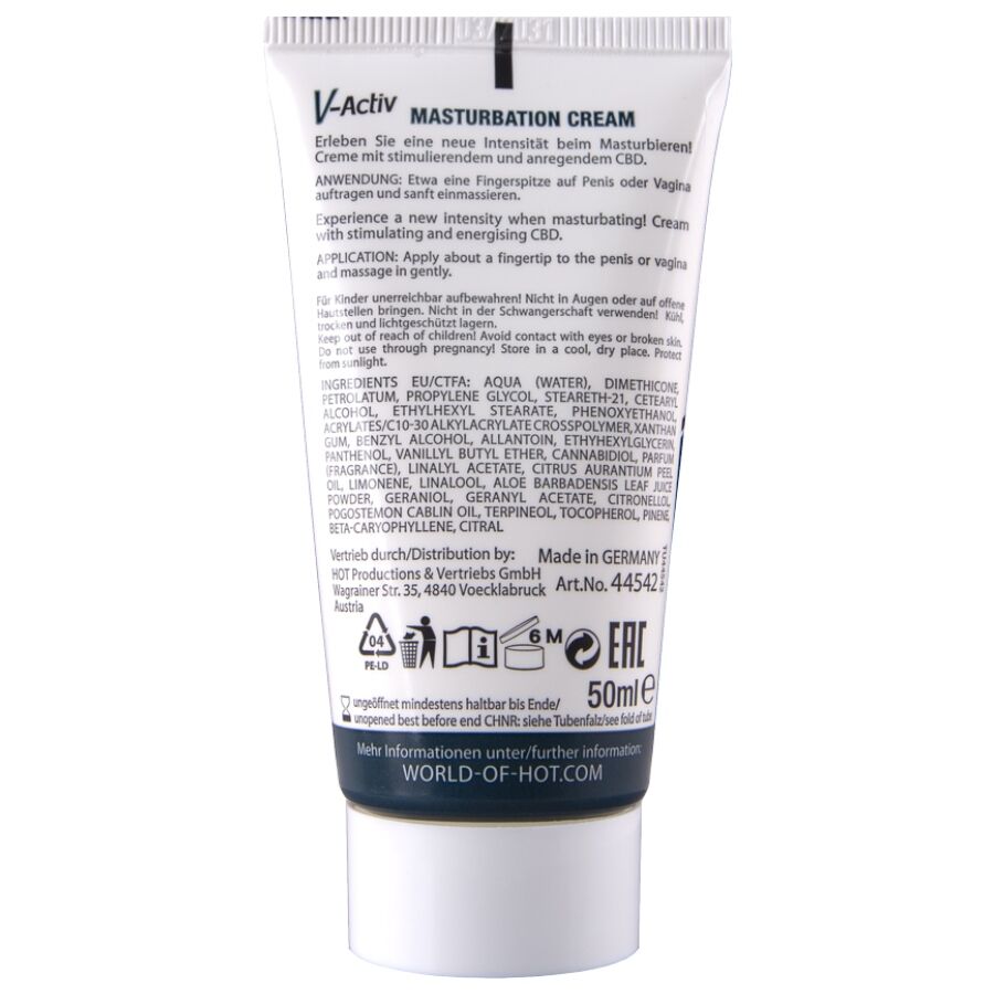 HOT - CREMA PER LA MASTURBAZIONE CON CBD - UNISEX 100ML - HOT | Lingerie Harness Boutique