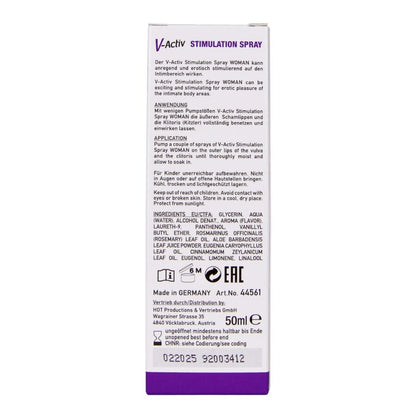 HOT - V-ACTIV SPRAY STIMOLANTE DONNA 50 ML - HOT | Lingerie Harness Boutique
